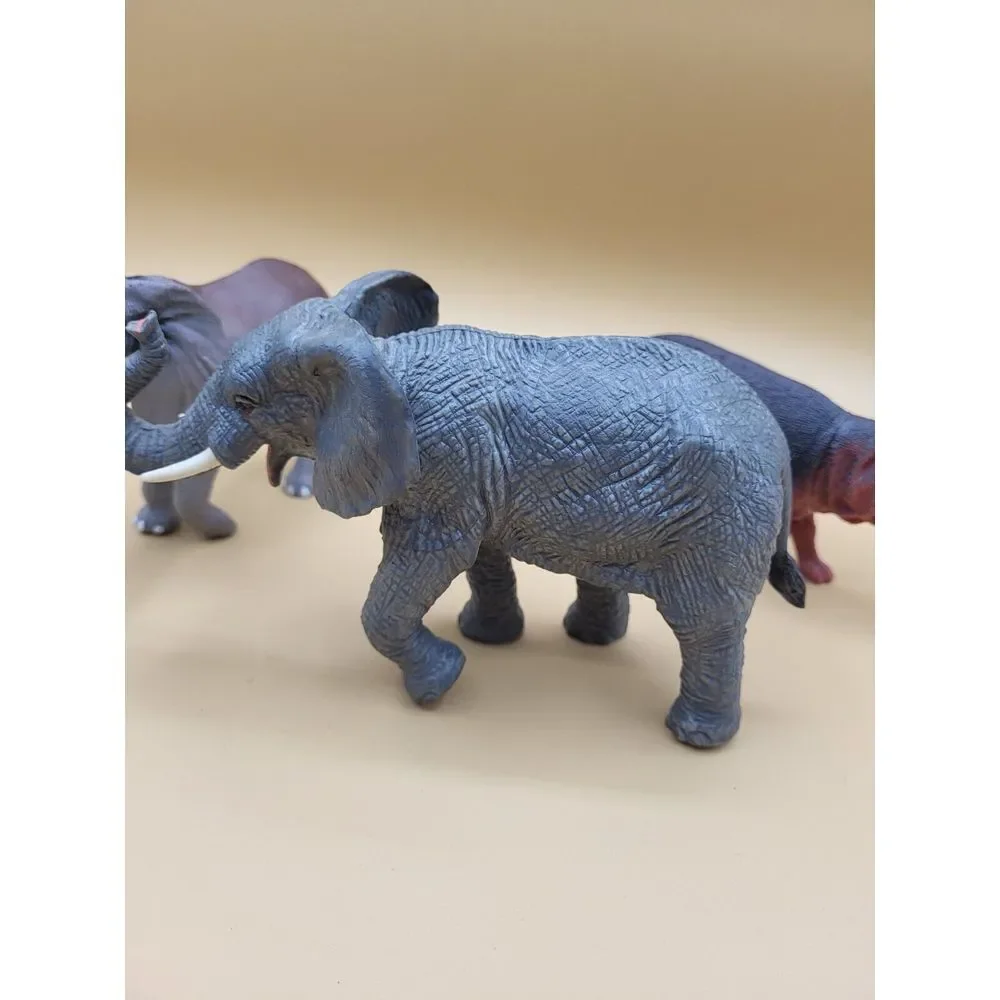 Lot Of 3 Animal Figures‎ Elephants And Hippo